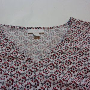 J. Jill Sz. M Pullover V-Neck Silky Top Coordinating Panel